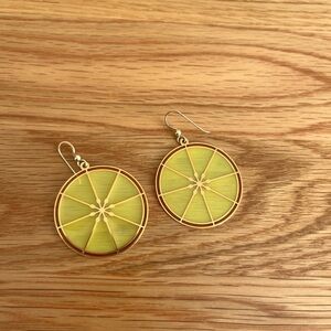 LEMON EARRINGS transparent yellow, orange & gold